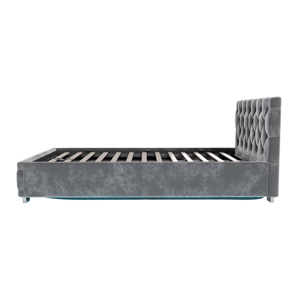 POLSTERBETT Nizza Dunkelgrau 120x200 cm mit Matratze - Dunkelgrau, Holz (120/200cm) - Juskys