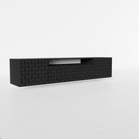 LOWBOARD ROVA 200/41/40 cm, Hängender TV-Schrank Schwarz - Schwarz, Holzwerkstoff (200/41/40cm) - MASSENO