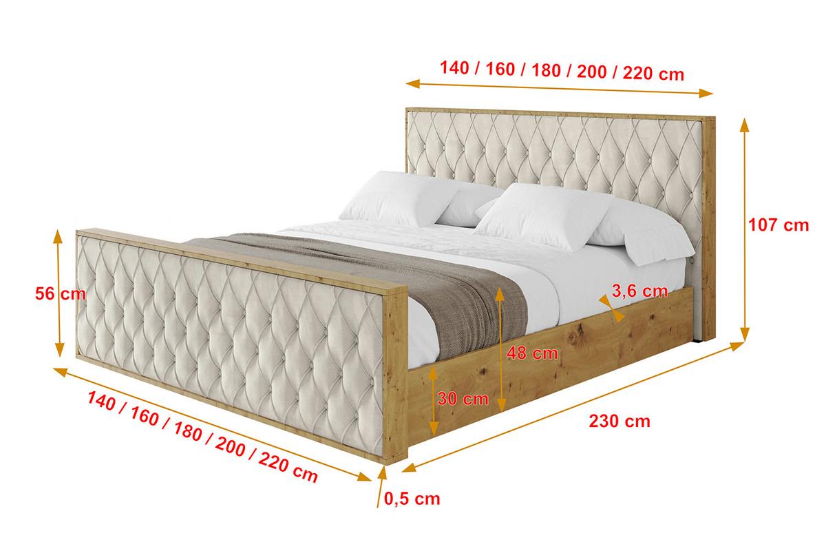 POLSTERBETT mit Bettkasten, Fußteil und Lattenrost, Boxbett ohne Matratze - ENZO5-Z 140x200 Beige - Beige, Holzwerkstoff/Textil (140/200cm) - ALTDECOR