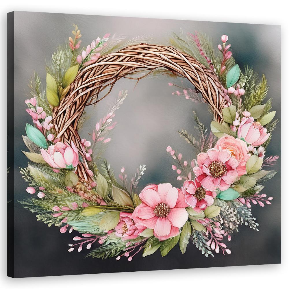 WANDBILD shabby chic blumenstrauß - Pink, Textil (30/30cm) - Feeby