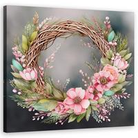 WANDBILD shabby chic blumenstrauß - Pink, Textil (30/30cm) - Feeby