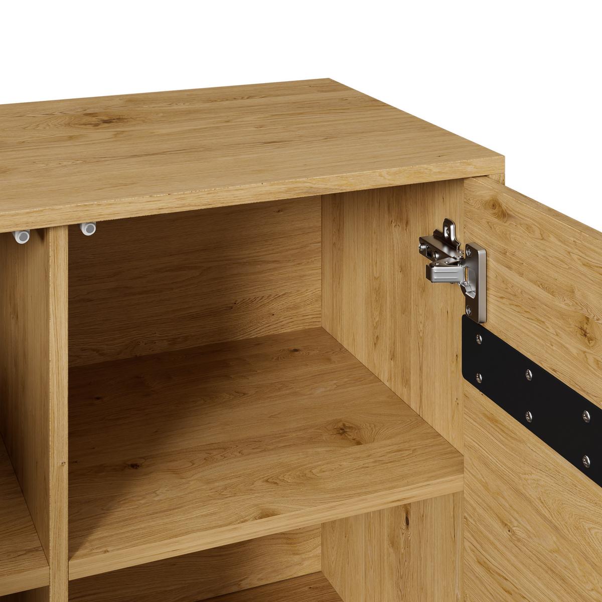 SIDEBOARD Eiche Nachbildung mit 4 Türen und Stabilem Gestell - Eichefarben, Holzwerkstoff/Metall (140/76/40cm) - Urban Meuble