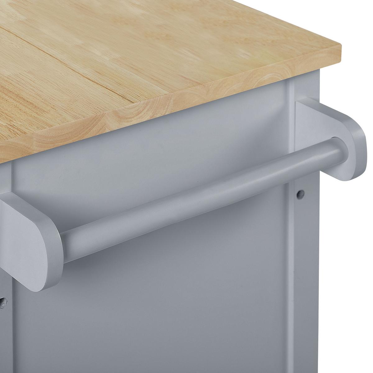 SERVIERWAGEN Grau Genoa - Dunkelgrau/Braun, Holzwerkstoff (80/88/43cm) - Beliani