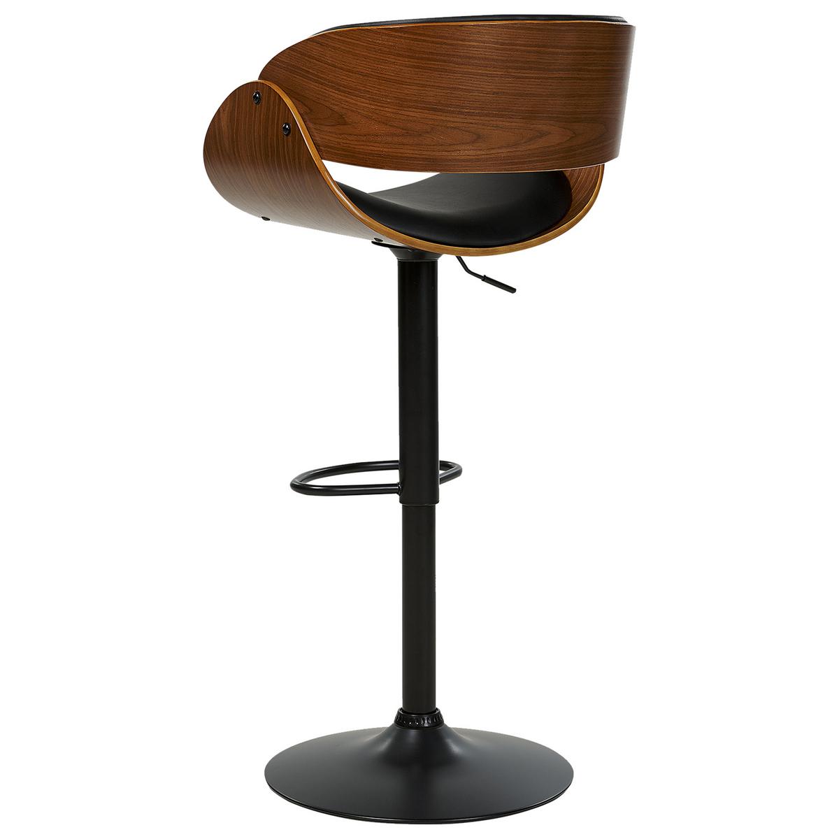 BARSTUHL 2er-Set Kunstleder drehbar SchwarzBaku II - Schwarz, Kunststoff (53/85/45cm) - Beliani