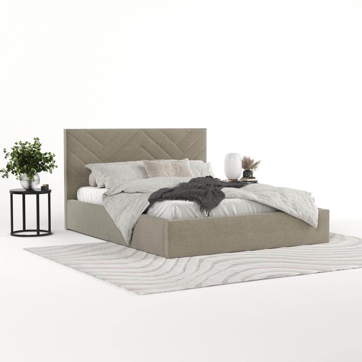 POLSTERBETT Arco 140/200 cm Olivgrün im Asti Stoff - Schwarz/Naturfarben, Holz/Holzwerkstoff (140/200cm) - AltaBeds