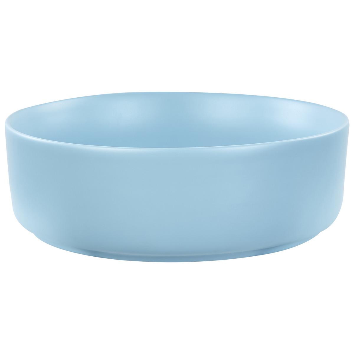 AUFSATZWASCHBECKEN Blau 37 cm Keramik Gudar - Blau, Keramik (37/12/37cm) - Beliani