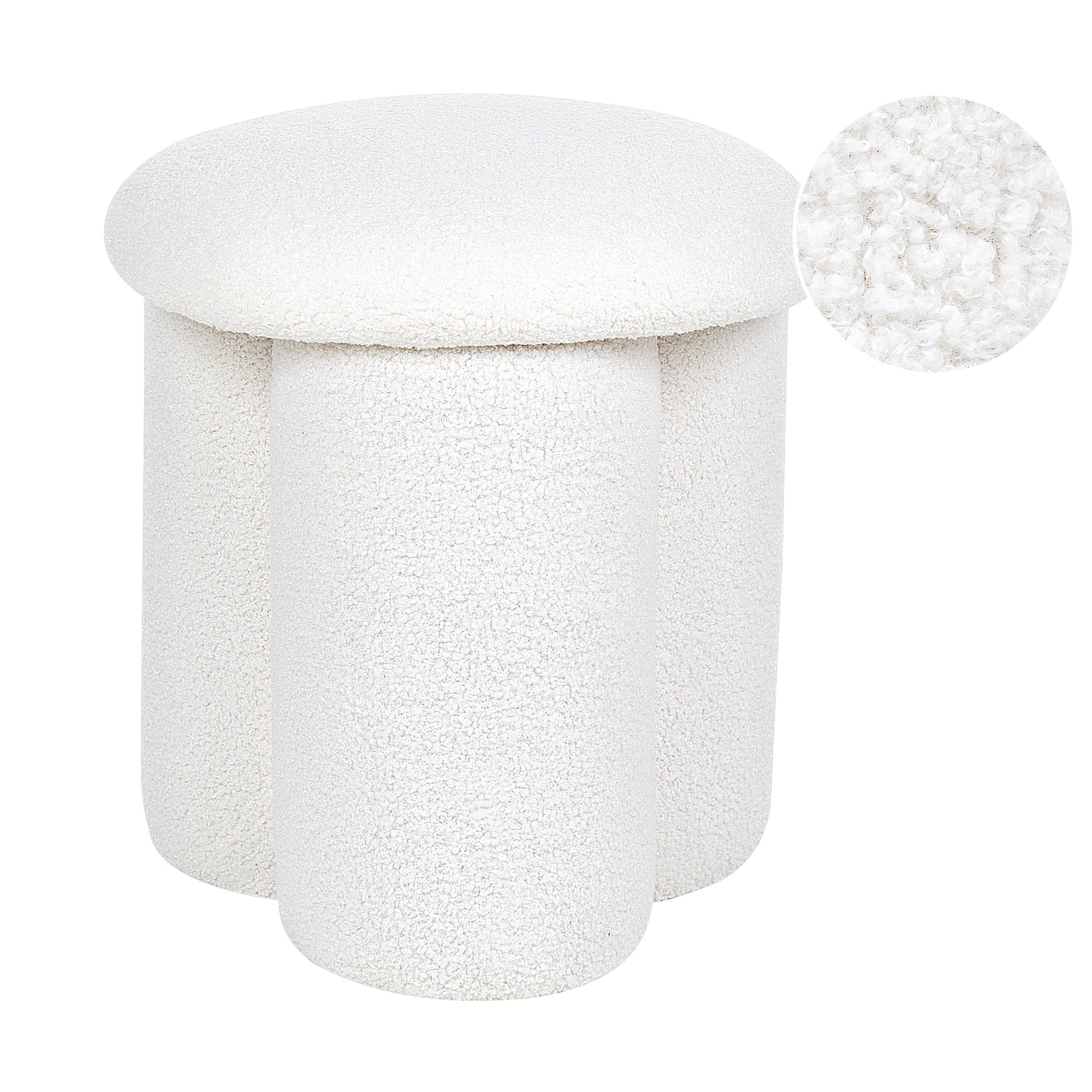 POUF Cremeweiß Carrington - Weiß, Textil (40/45/40cm) - Beliani