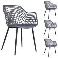 GARTENSTUHL LUCIA 4er-Set dunkelgrau - Dunkelgrau, Textil (56/84/55cm) - IDIMEX
