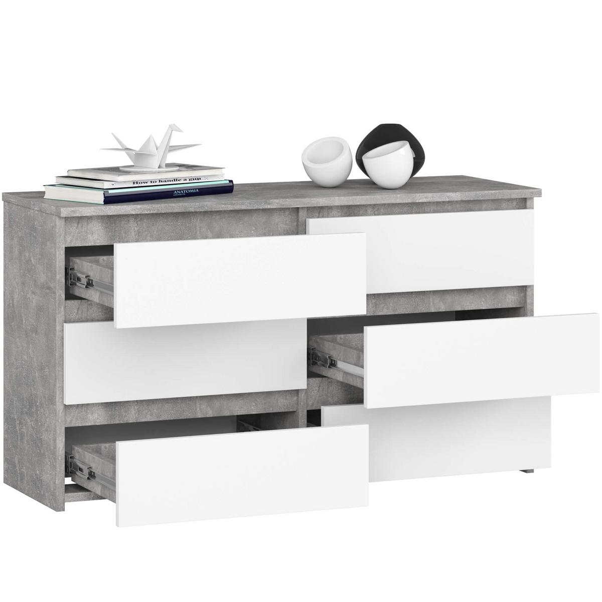 KOMMODE Beton, Weiß 57/100/35 - Weiß, Holzwerkstoff (100/57/35cm) - RAUMHIRSCH FURNITURE