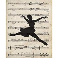 POSTER Nacnic-Des Mädchens Tanzen Ballett Auf Noten. A4 Schwarzer Rahmen - Schwarz, Papier (29.7/5/21cm) - Nacnic