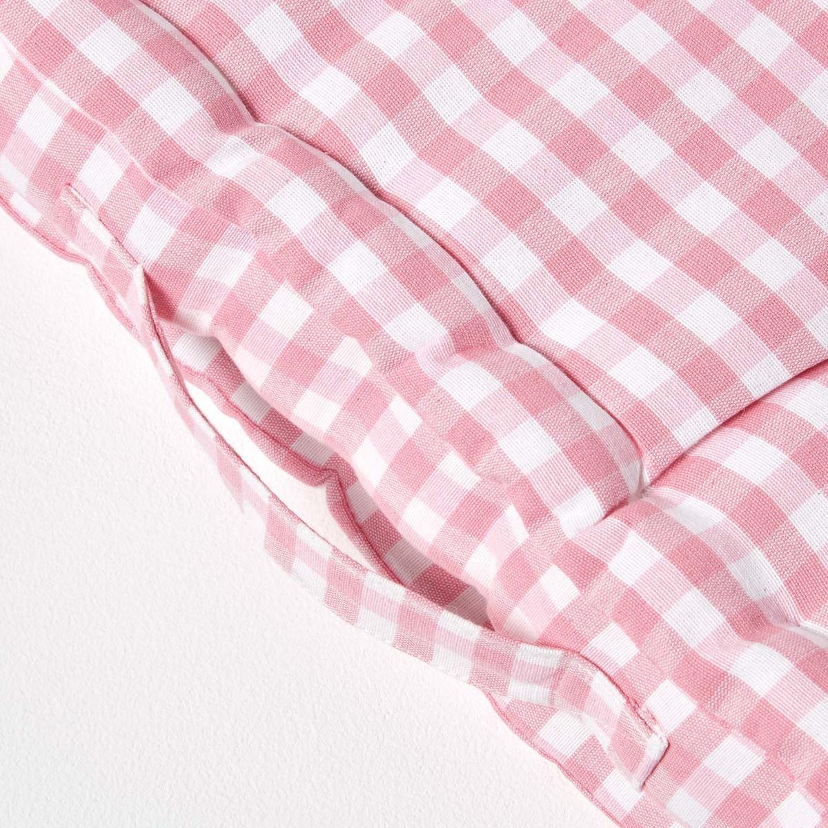 SITZKISSEN rosa kariert 40/40/8 cm – Bodenkissen Vichy-Karo - Rosa, Textil (40/40/8cm) - Homescapes