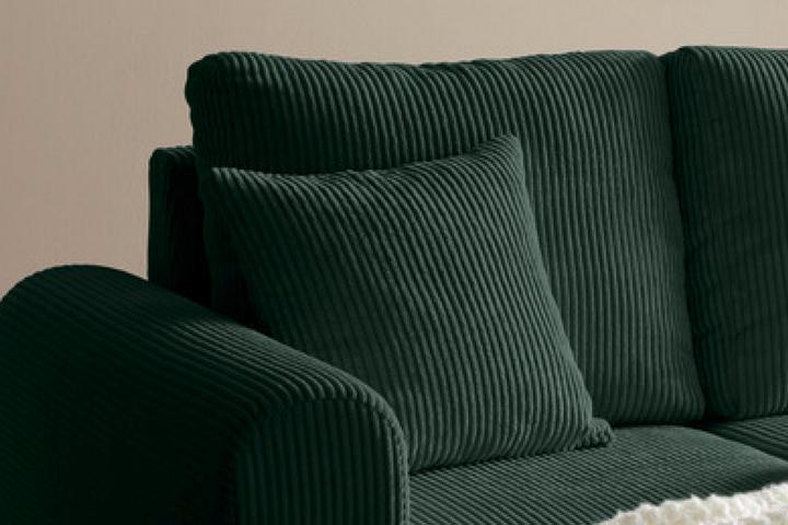 Wohnlandschaft grün inkl. Kissen Cordbezug Velours Liegefunktion