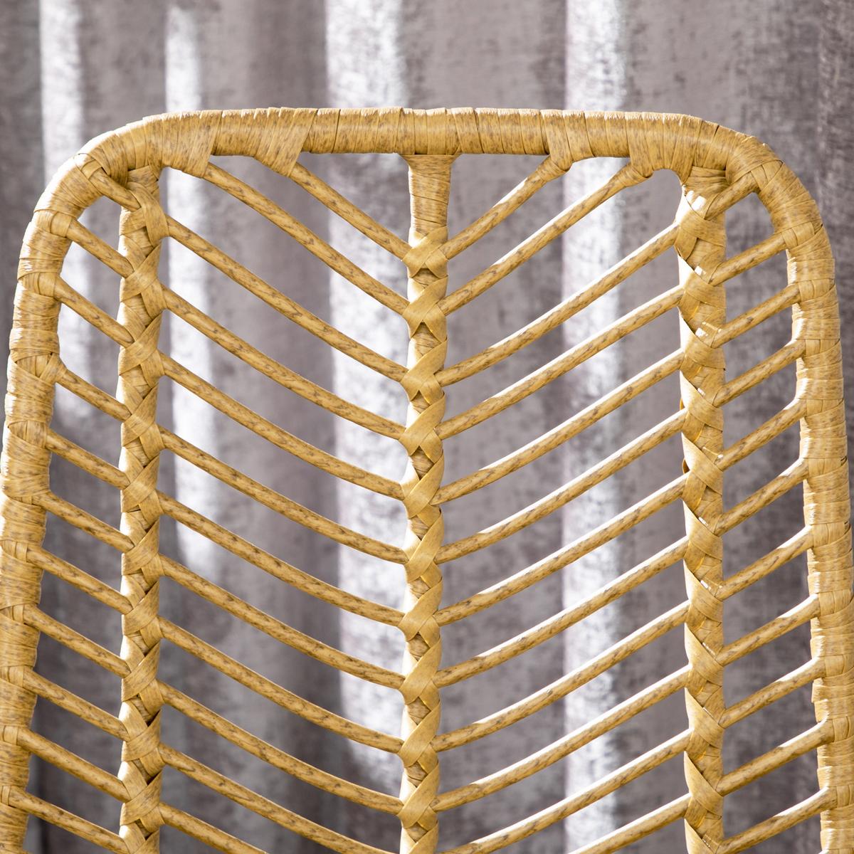 BARHOCKER 4ER-SET aus PE-Rattan Stahl Gelb - Gelb, Metall (52/102/42.5cm) - HOMCOM