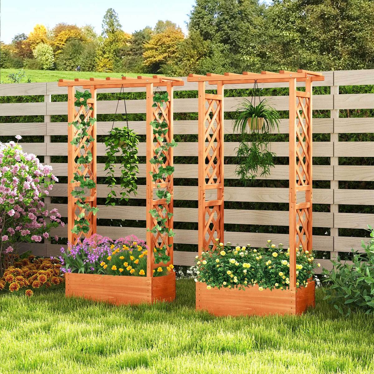 HOCHBEET Orange - Orange, Holz (66/152/32cm) - COSTWAY