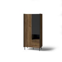 DREHTÜRENSCHRANK KREON 88,2/190,7/55cm 2-türig Braun - Schwarz/Braun, Holzwerkstoff (88.2/190.7/55cm) - MASSENO