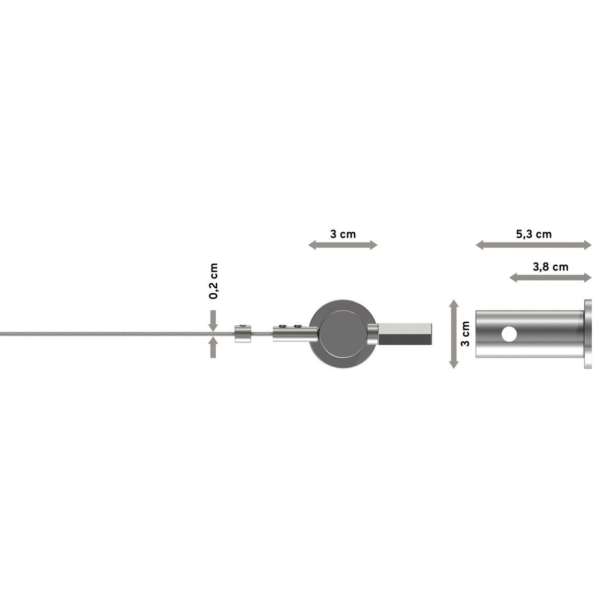 SEILSPANNGARNITUR / SEILSPANNER SET Tavia 500 cm Seil, Chrom - Chromfarben, Metall (3/5/5cm) - INTERDECO