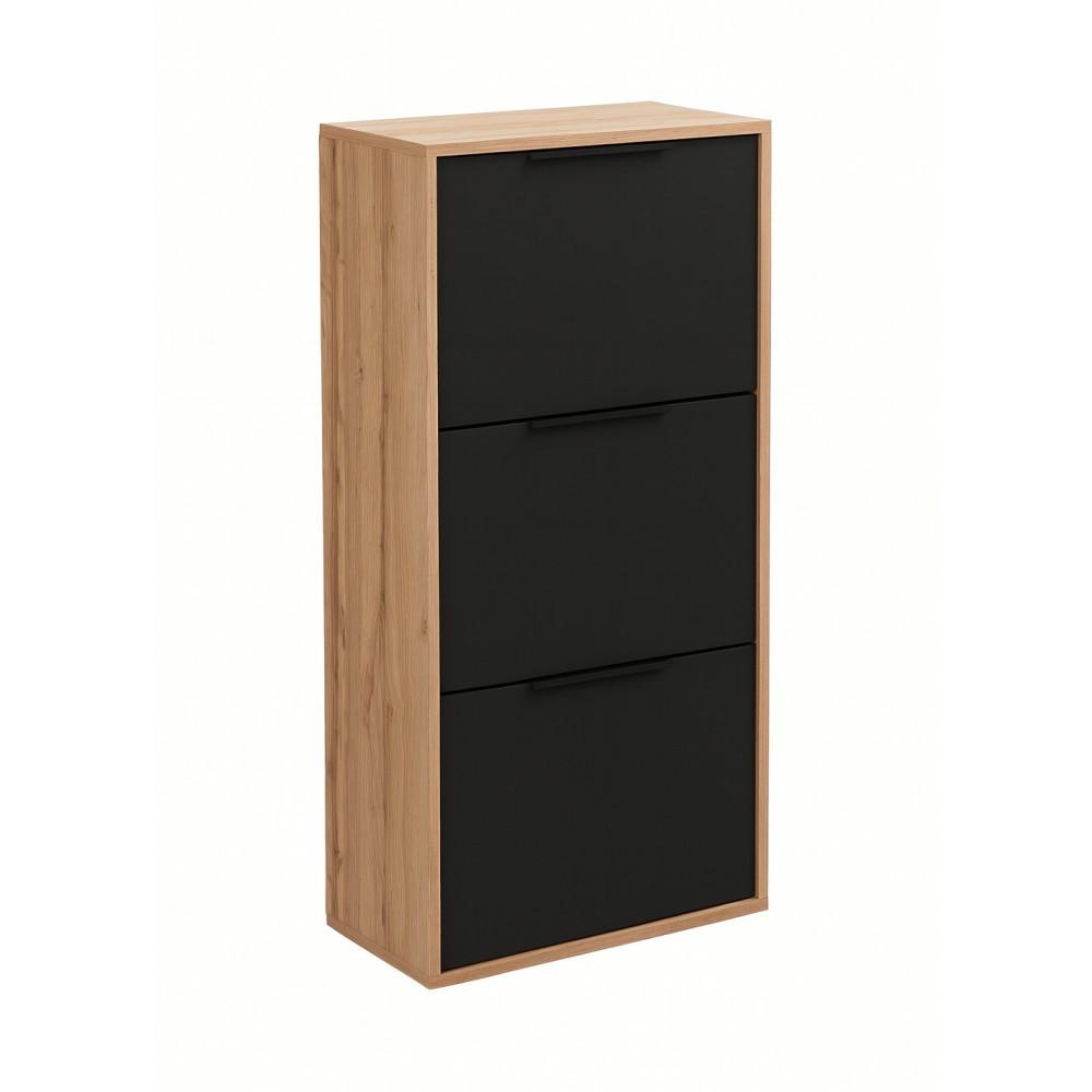 SCHUHSCHRANK Muno mit 3 Türen, eiche Wotan - Eiche Wotan, Holzwerkstoff (60/130/30cm) - Beautysofa
