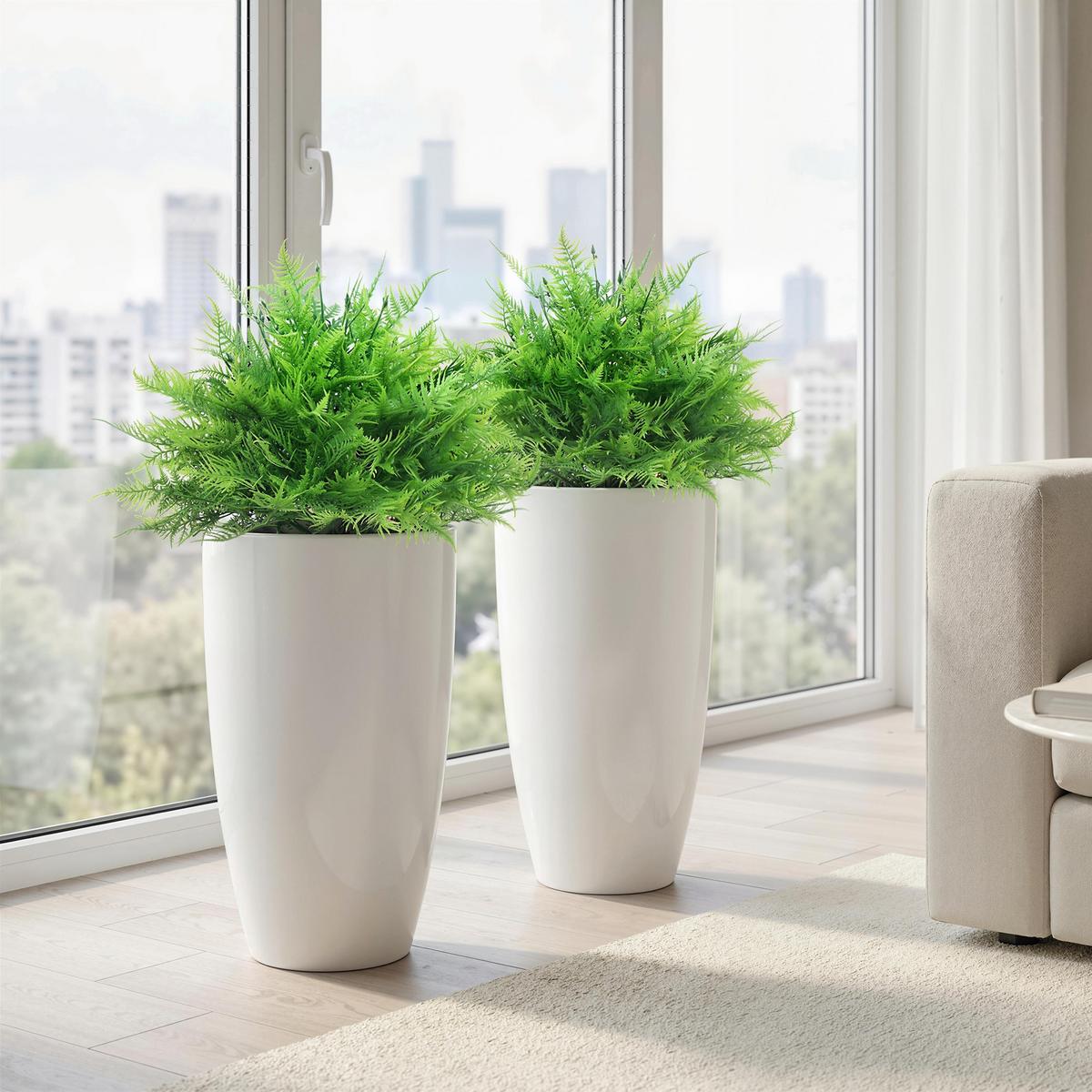KUNSTPFLANZE 2er Set PE Aluminium Grün - Grün, Kunststoff (60cm) - HOMCOM