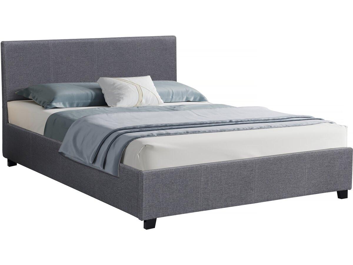 BETT carla Grau - Grau, Textil (200/160cm) - Habitat Garten