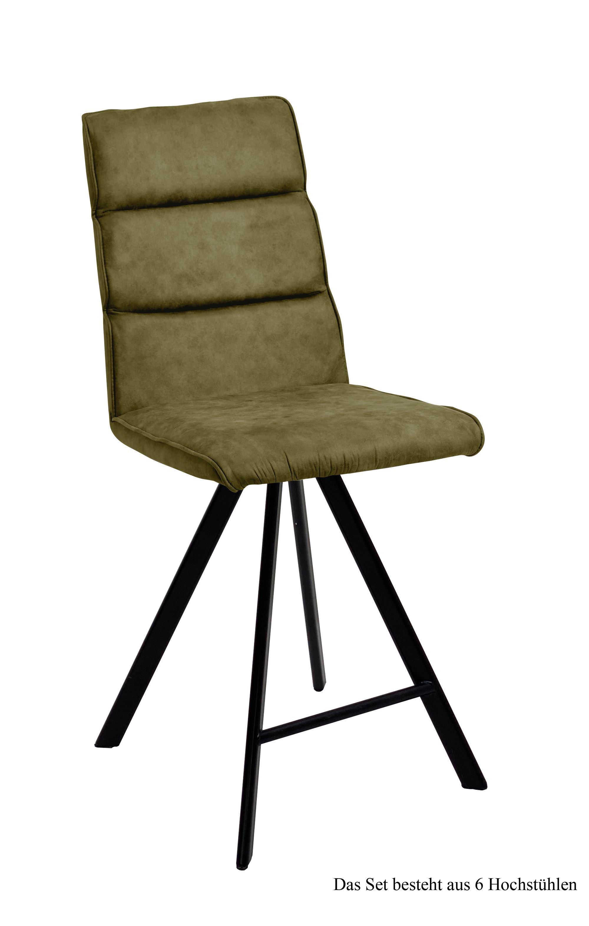 THEKENSTUHL drehbar (6er-Set) Devinne 47x109x60 Schwarz/Olivgrün - Schwarz/Olivgrün, Kunststoff (60/109/47cm) - 58aufmkessel