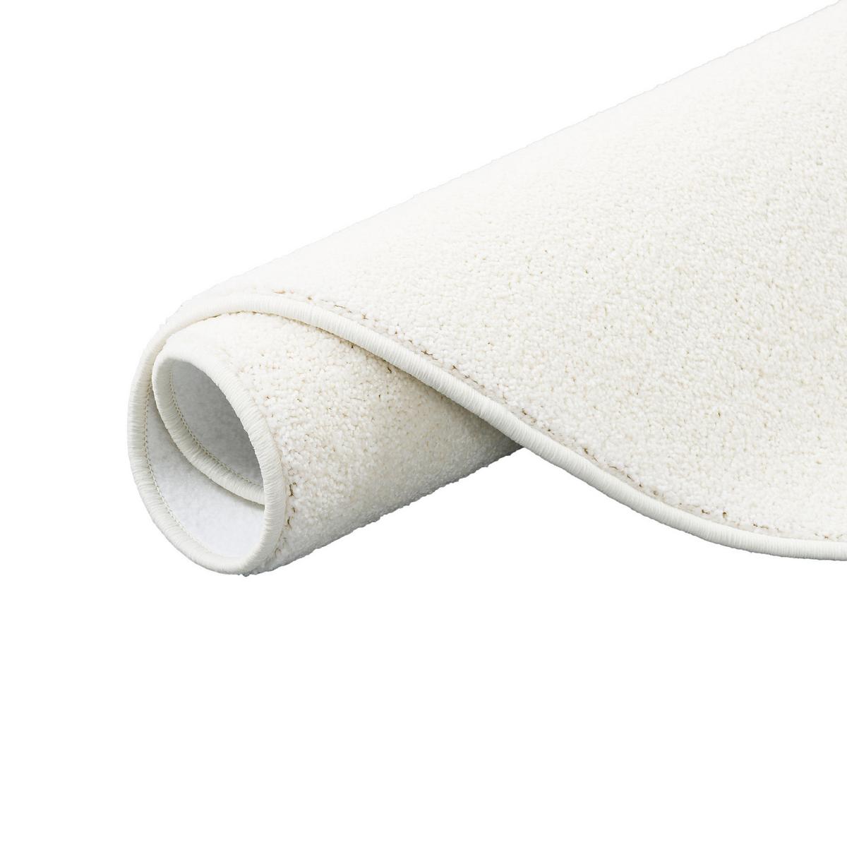 HOCHFLOR VELOURS TEPPICH LUNA RUND - Weiß, Textil (100/100cm) - Snapstyle