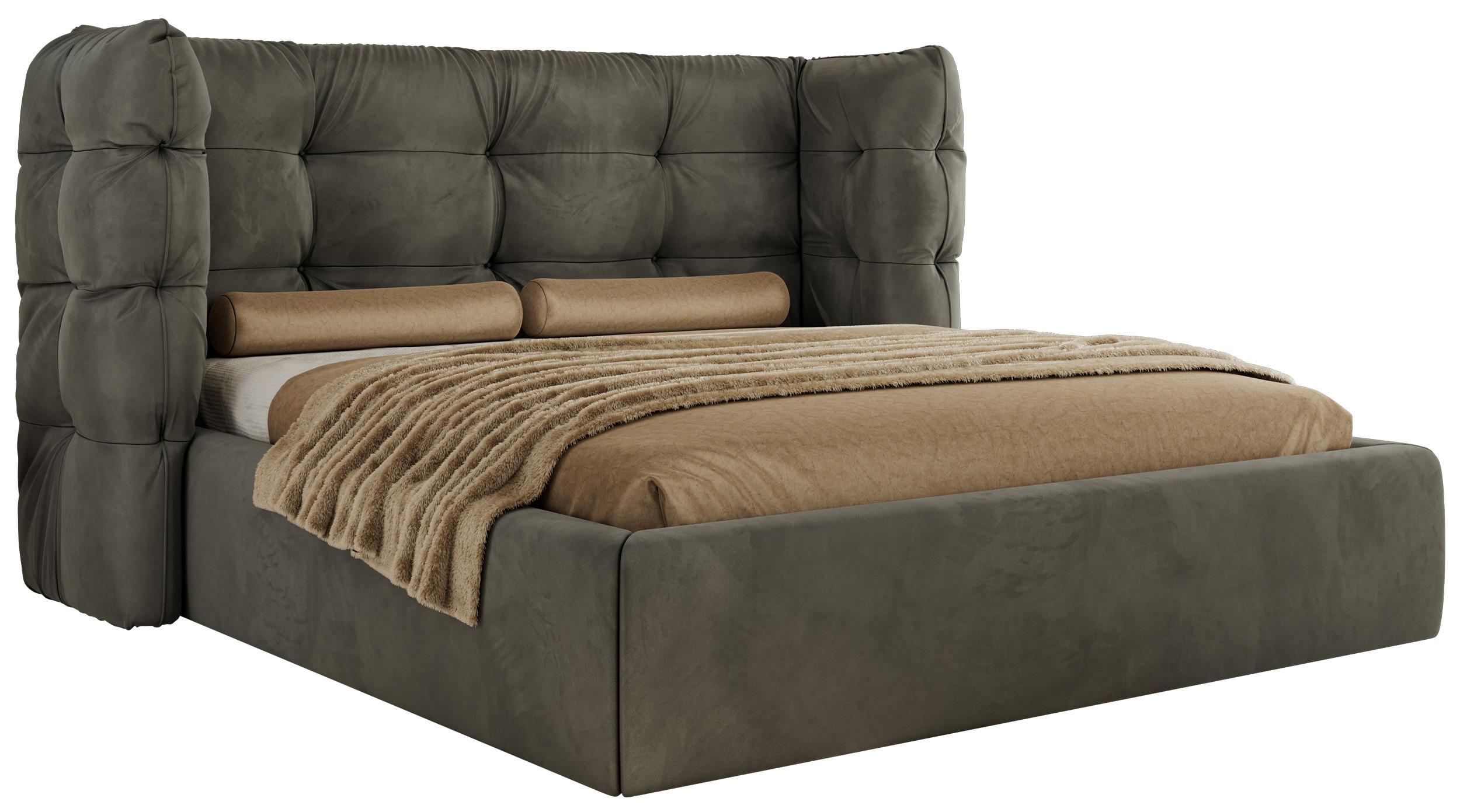 POLSTERBETT FLONELLE CLASSIC 140/200 - Dunkelgrau Velvet - Multipocket-Matratze - Dunkelgrau, Textil (140/200cm) - MKS