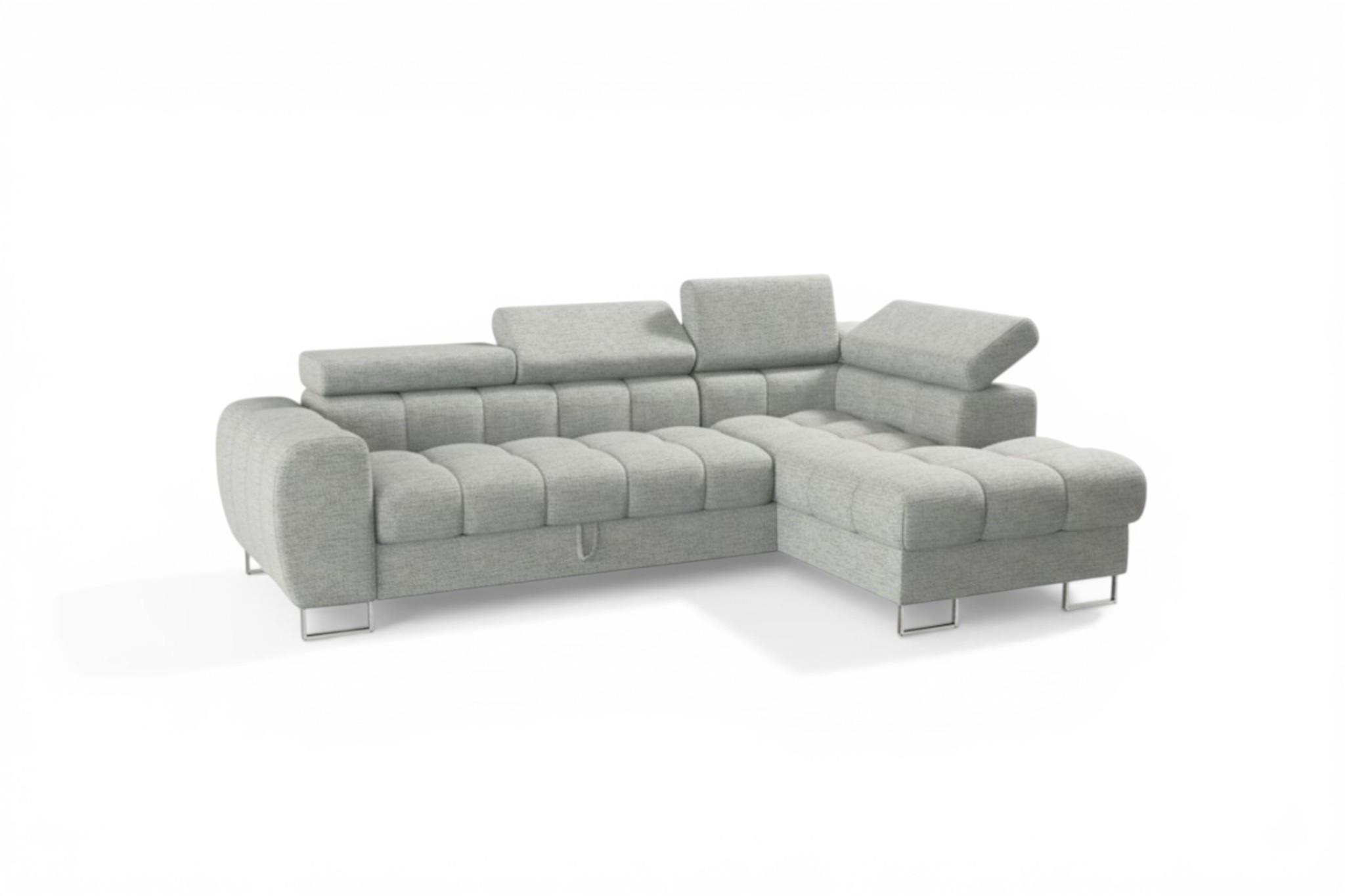 ECKSOFA Bastien Mit Schlaffunktion - Hellgrau, Holzwerkstoff/Textil (260/170cm) - Fun Möbel