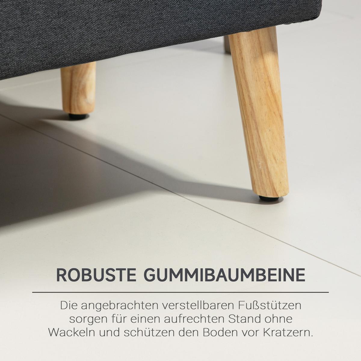 TRUHENBANK scandinavia Truhenbank Polyester Holz - Dunkelgrau, Kunststoff (39/45/110cm) - HOMCOM