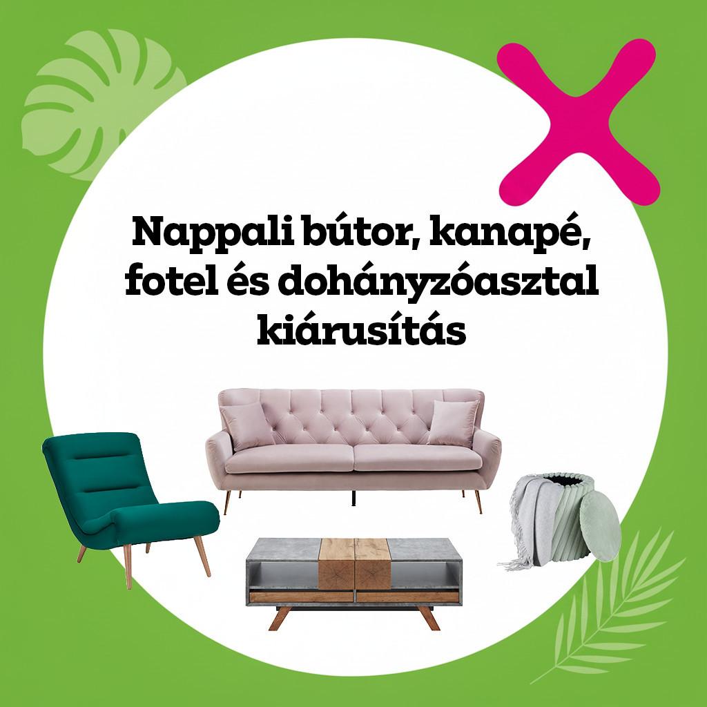 Nappali bútor, kanapé, fotel és dohányzóasztal kiárusítás