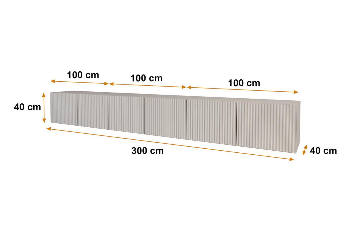 LOWBOARD NOA-2-W 3x100x40x40 cm - Kaschmir - Kaschmir, Holzwerkstoff (300/40/40cm) - ALTDECOR