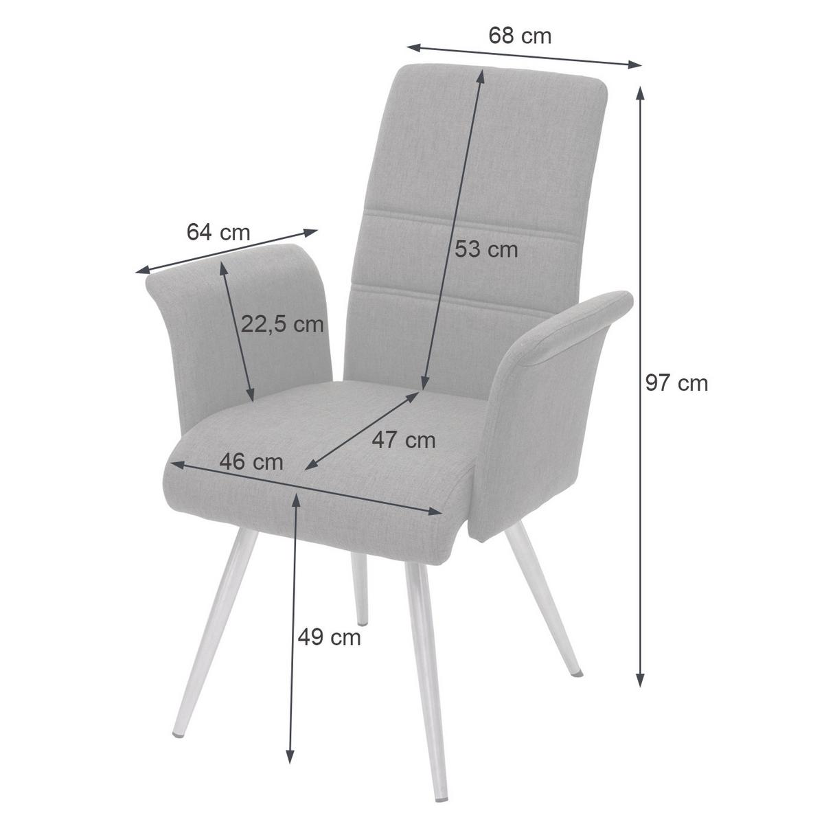 ESSZIMMERSTUHL Grau, Braun 2er-Set - Braun/Grau, Textil (68/97/64cm) - MCW