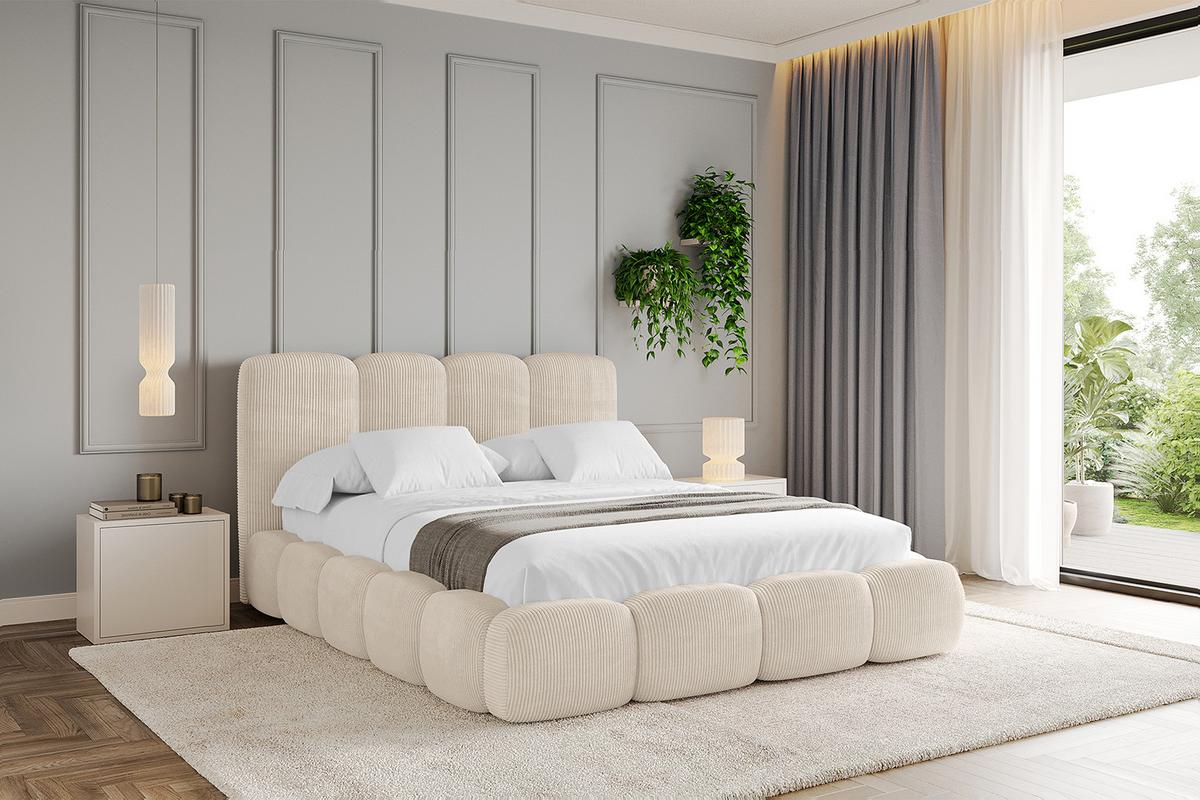 POLSTERBETT mit Bettkasten und Lattenrost, Boxbett ohne Matratze - KALA 140x200 Beige - Creme, Holzwerkstoff/Textil (140/200cm) - ALTDECOR