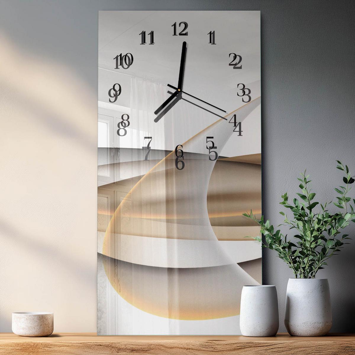 WANDUHR aus Glas 30x60 cm - Abstraktion - Multicolor, Glas (30/60/0.4cm) - TULUP