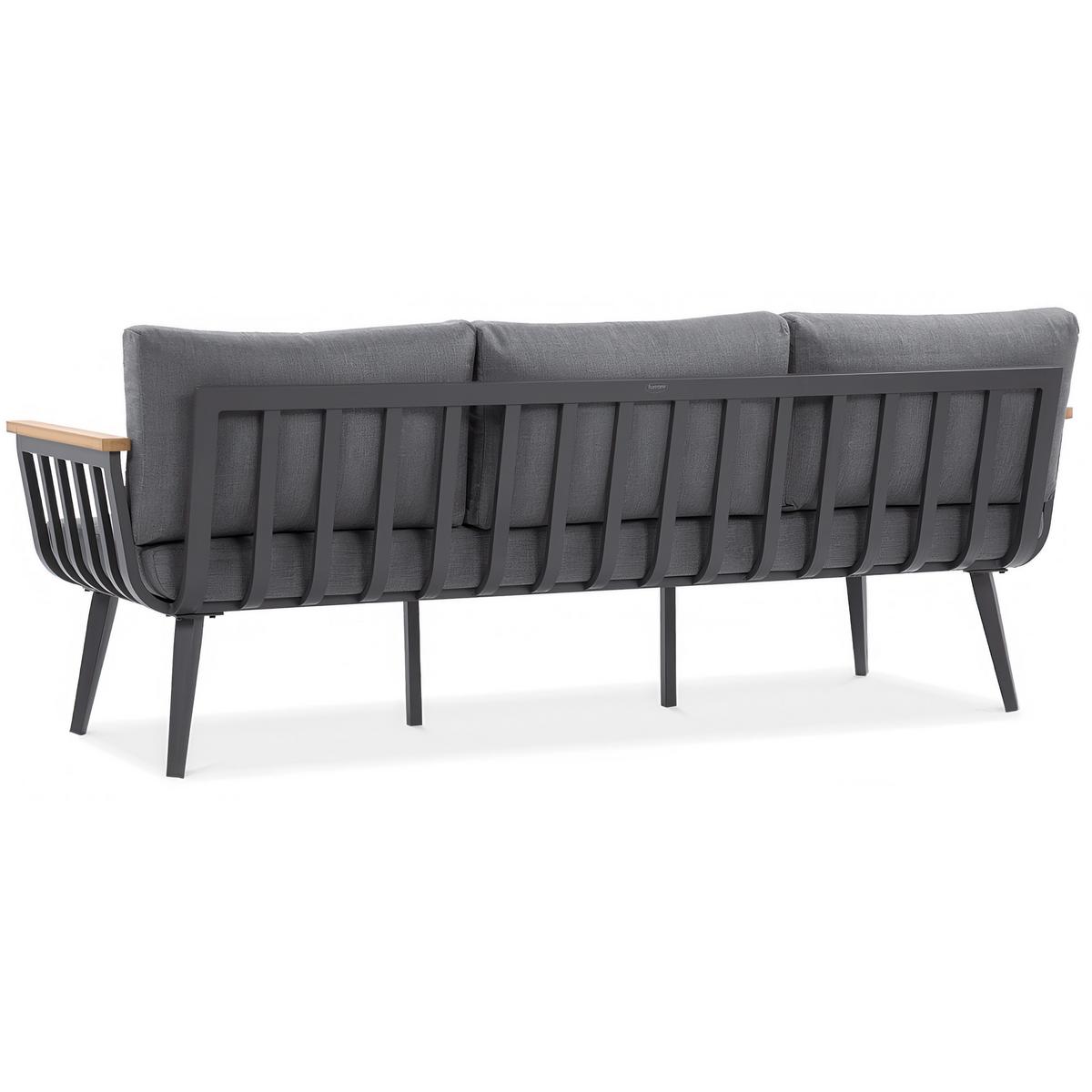 GARTENSET Nova mit Sofas Sessel und Kaffeetisch, für 5 Personen, Metallbeine, Grau - Grau, Metall - Beautysofa