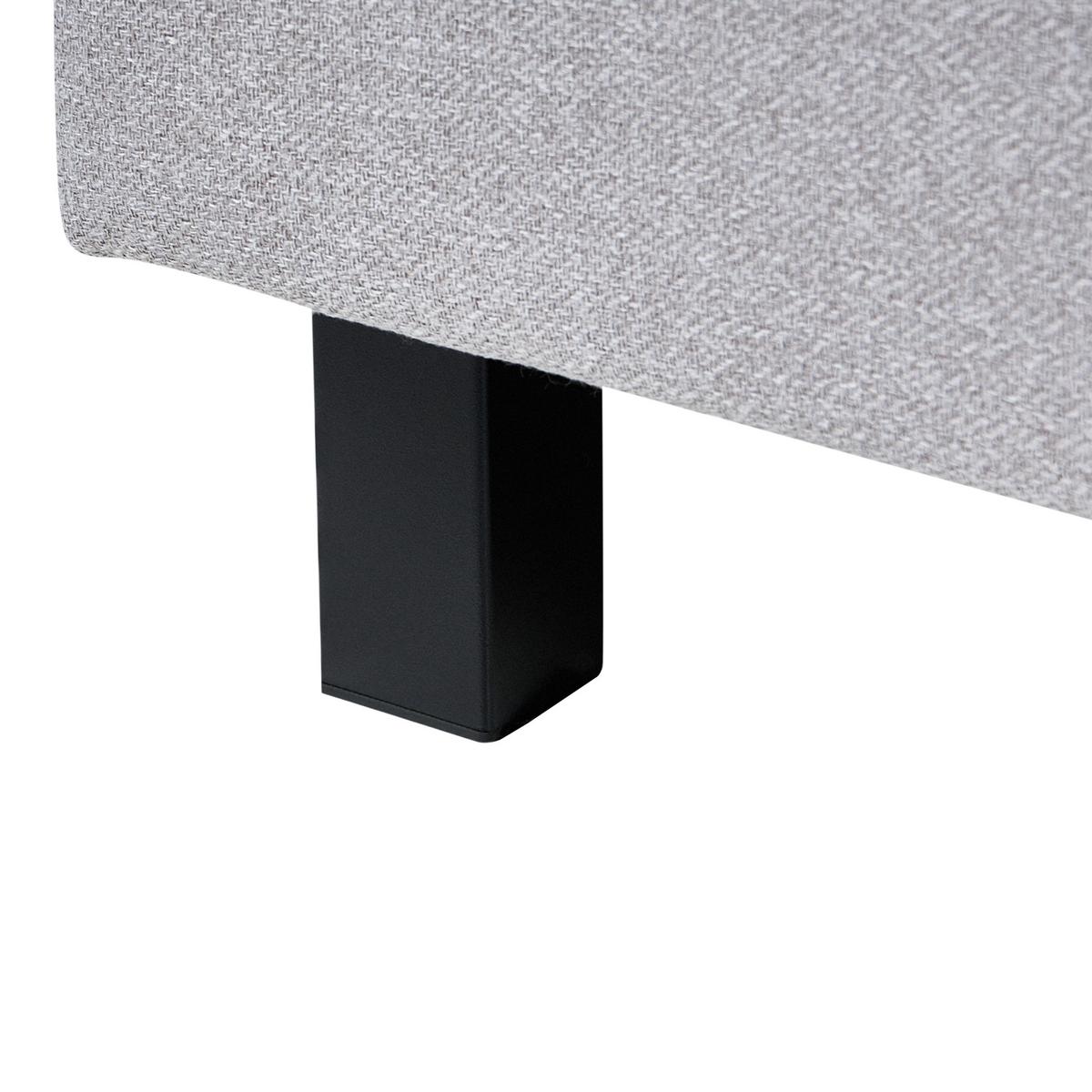 BETT mit Lattenrost 90/200 cm Stoff Hellgrau Sennez - Hellgrau, Textil (90/200cm) - Beliani
