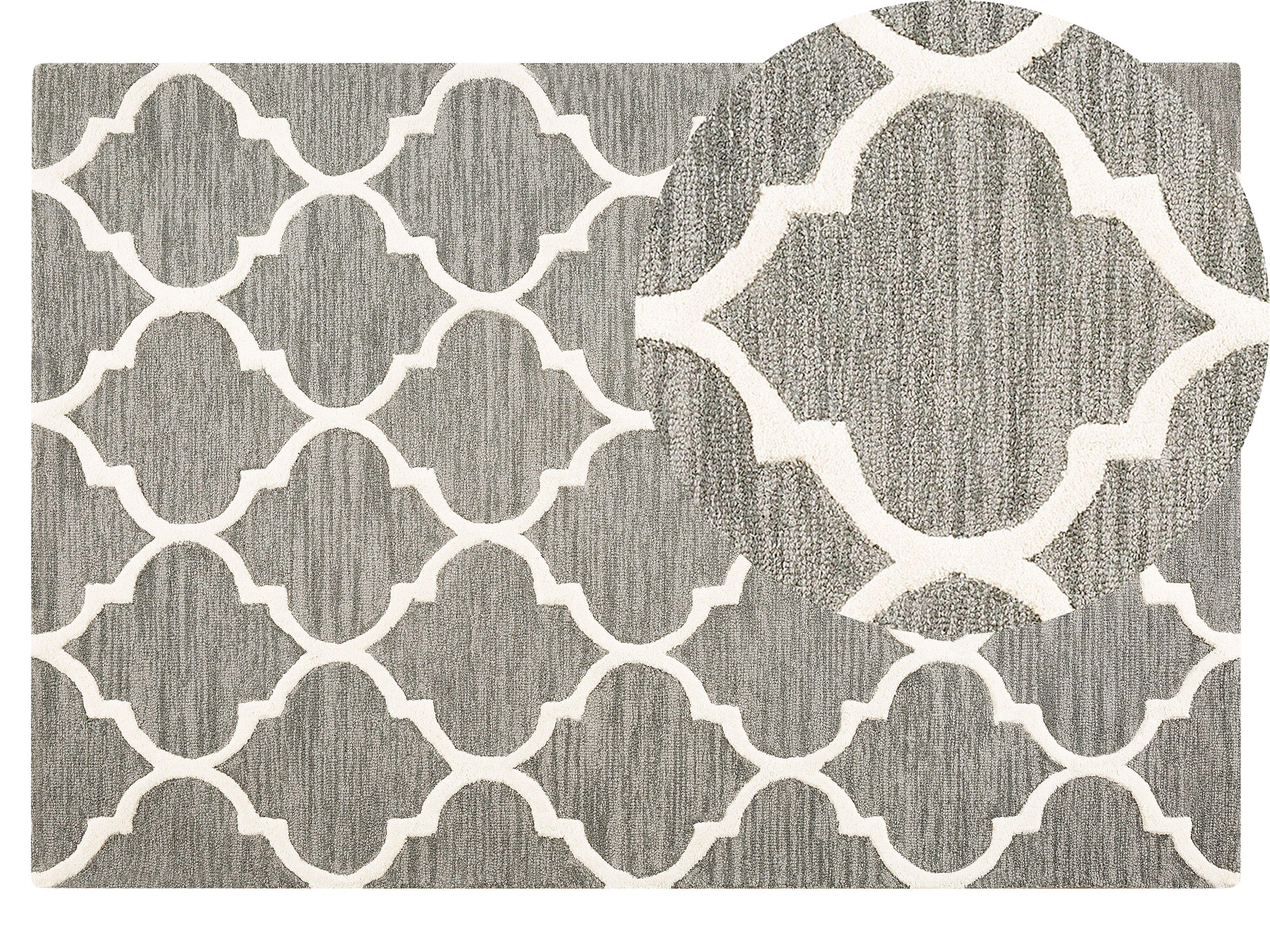 KURZFLOR-TEPPICH Yalova 200/140 cm - Grau, Textil (140/200cm) - Beliani