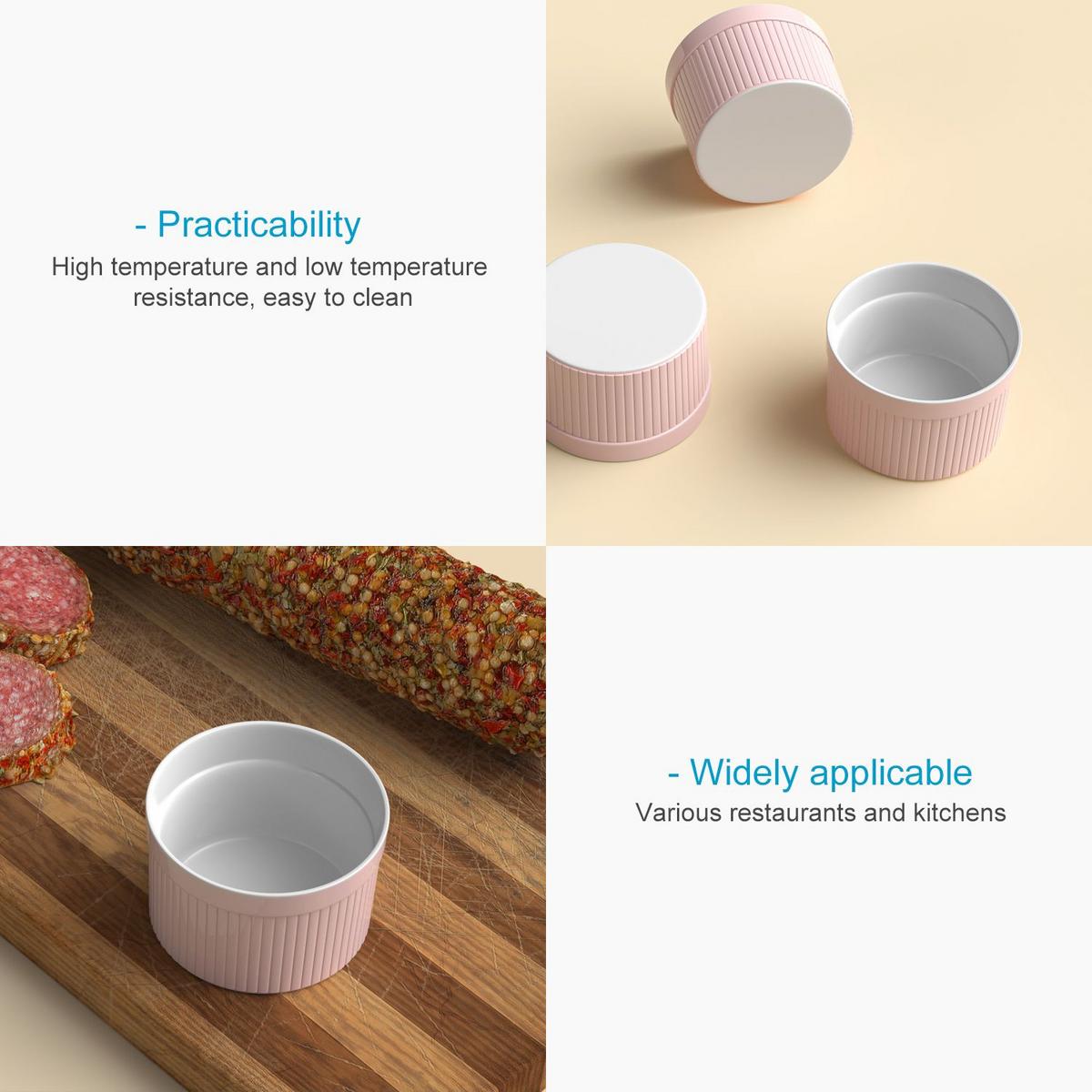 SOUFFLE AUFLAUFFORM Porzellan (6-tlg.) - Pink, Keramik (7.8/4.6/7.8cm) - Intirilife