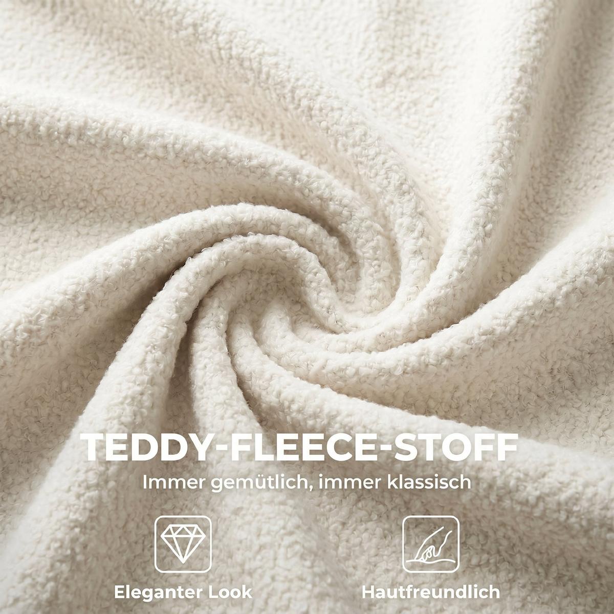 BÜROSTUHL Polyester Cremeweiß - Creme/Schwarz, Textil/Metall (52/84.5/59cm) - HOMCOM