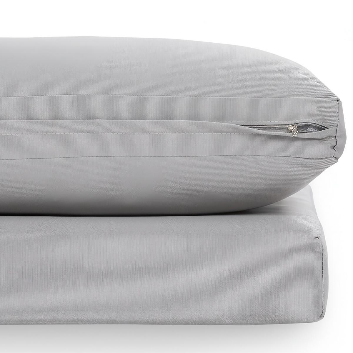 GARTENSET Madison mit Ecksofa und Kaffeetisch, Modulares Set, Metallbeine, Hellgrau - Hellgrau, Metall - Beautysofa
