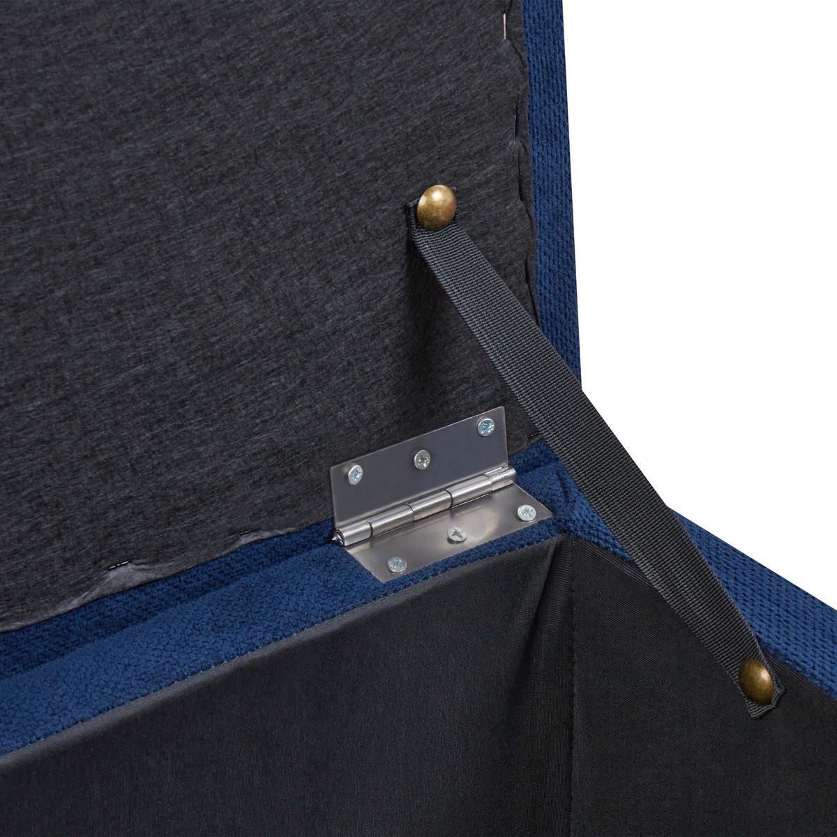 OTTOMANE mit Stauraum Stoff Marineblau Orem - Hellblau, Textil (100/42/40cm) - Beliani