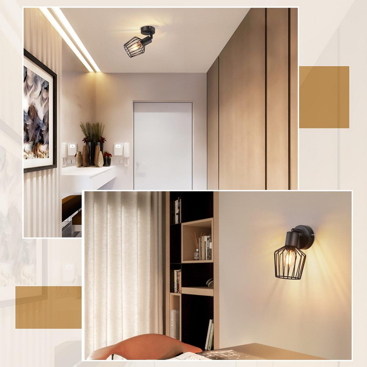 DECKENSTRAHLER Franziska 1-flammig 8/10/10 cm - Schwarz, Metall (8/10/10cm) - Nettlife