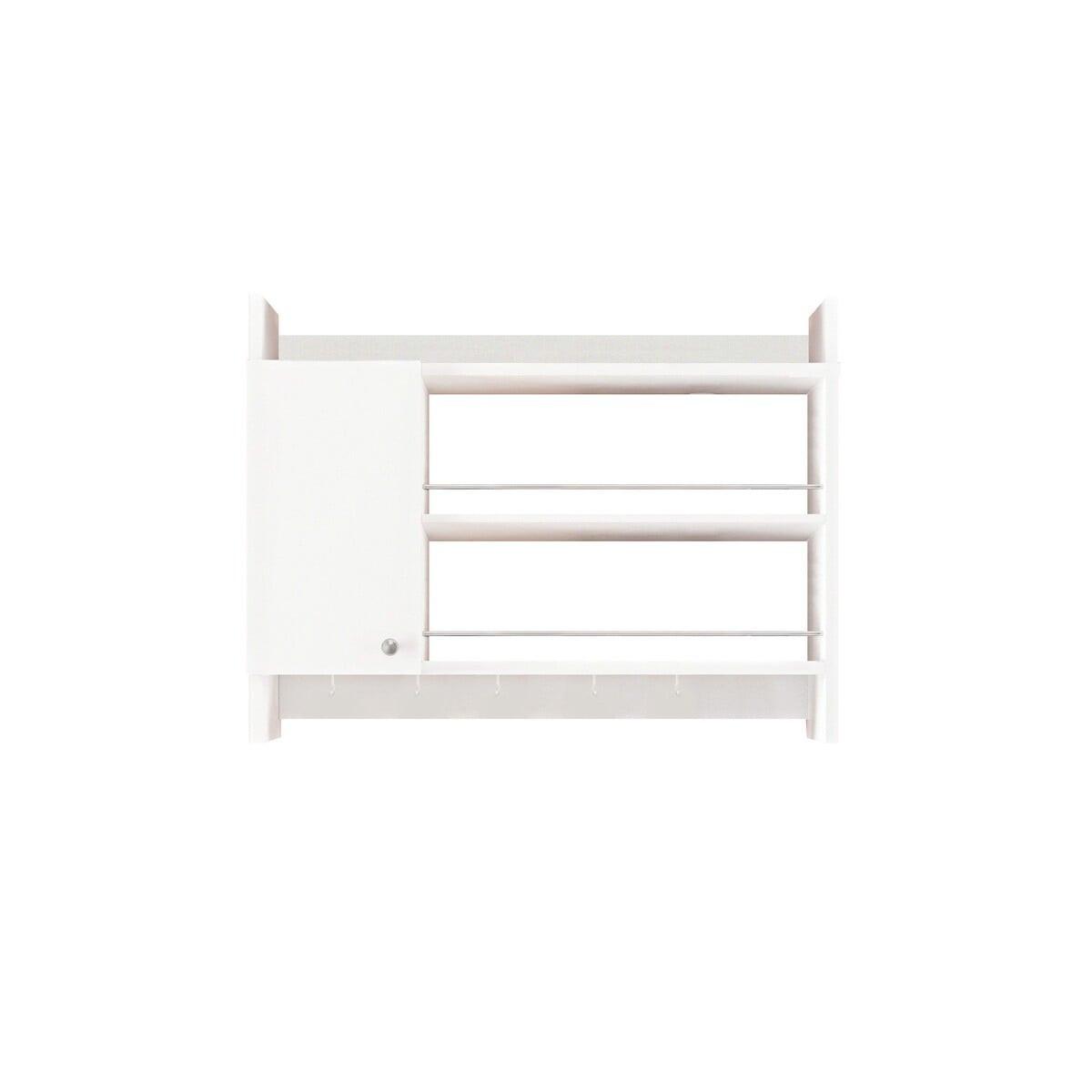 WANDHÄNGENDES Küchenregal Weiß L85 cm – KNERR - Weiß, Holzwerkstoff (15/65/31cm) - Calicosy