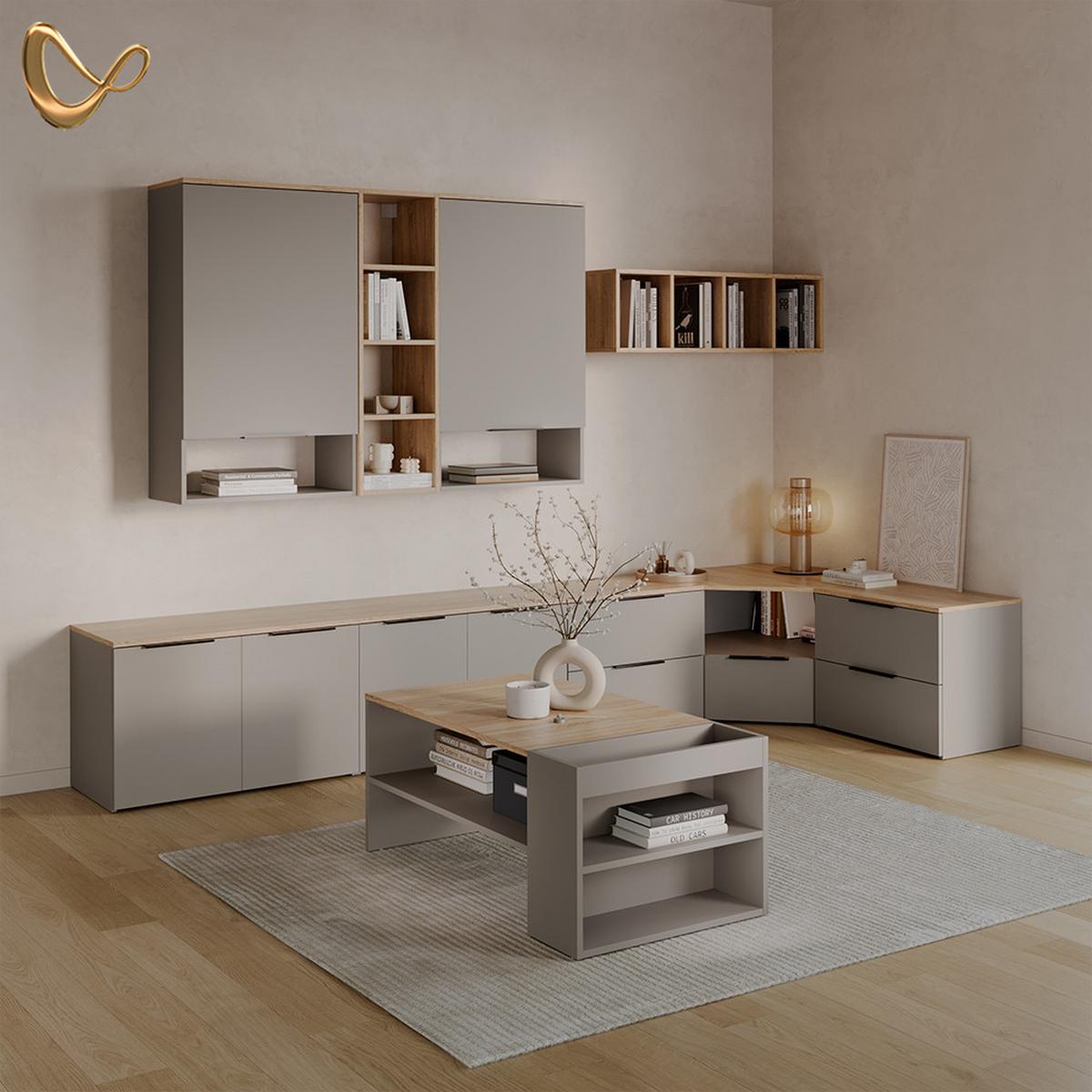 LOWBOARD Piave Greige 68 x 50 cm - Greige, Holzwerkstoff (68/50/68cm) - Livinity®