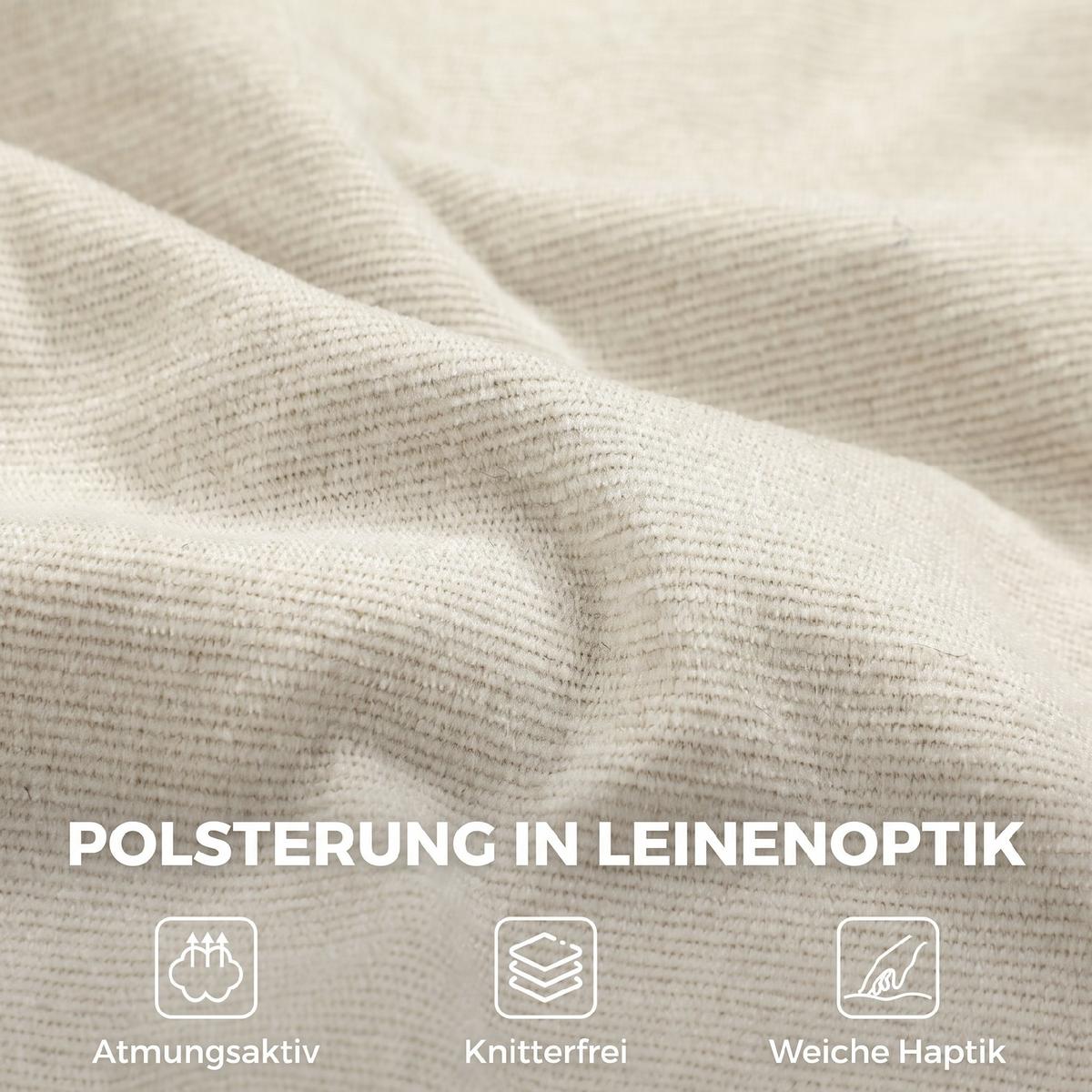 SCHAUKELSTUHL Polyester Cremeweiß - Creme/Schwarz, Birkenholz/Holzwerkstoff (67/92/106cm) - HOMCOM