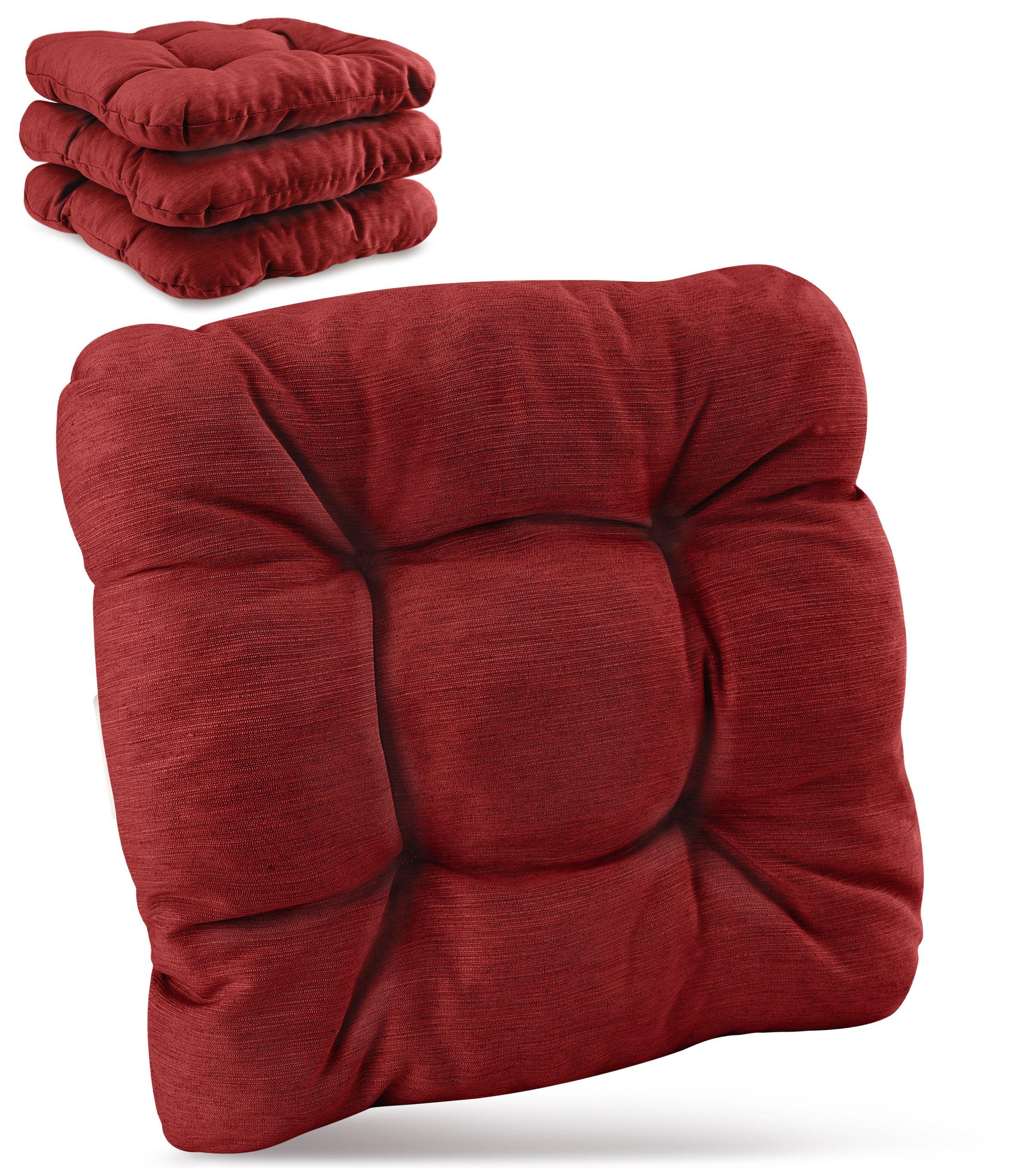 STUHLKISSEN HighLux SK 40x40x8cm Rot (4tlg) - Rot, Textil (40/40cm) - Beautissu 