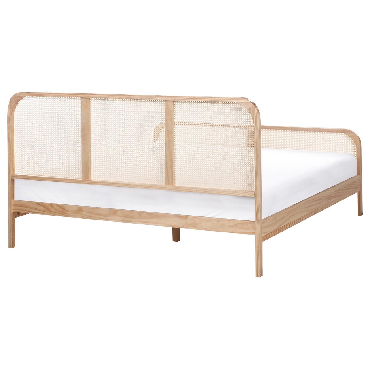 BETT mit Lattenrost 180/200 cm Kiefernholz Hellbraun Gonfaron - Hellbraun, Holz (180/200cm) - Beliani