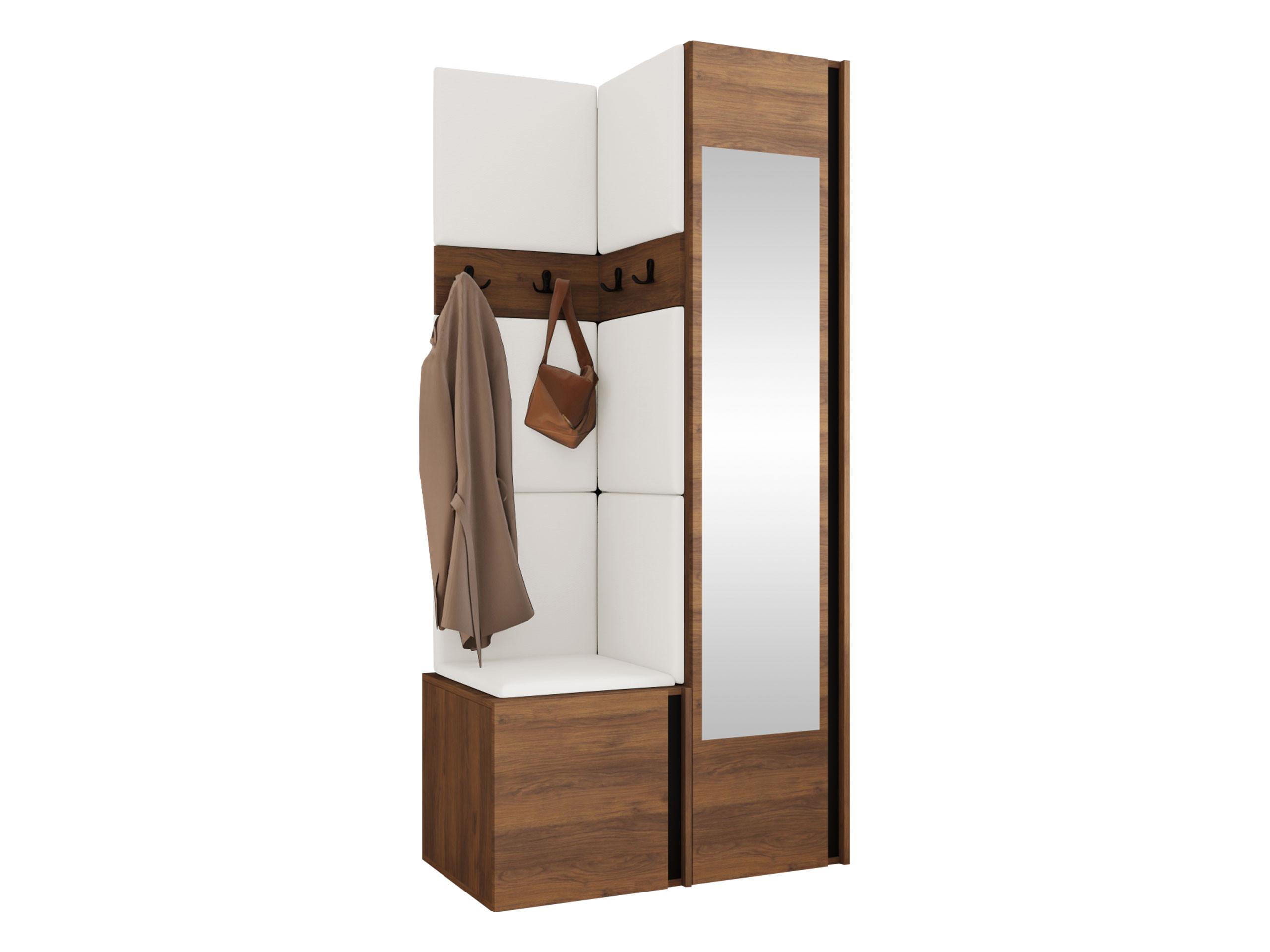 GARDEROBEN-SET Orion XXV - Nussbaumfarben/Weiß, Holzwerkstoff/Kunststoff (82/186/46cm) - MIRJAN24