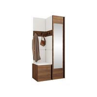GARDEROBEN-SET Orion XXV - Nussbaumfarben/Weiß, Holzwerkstoff/Kunststoff (82/186/46cm) - MIRJAN24