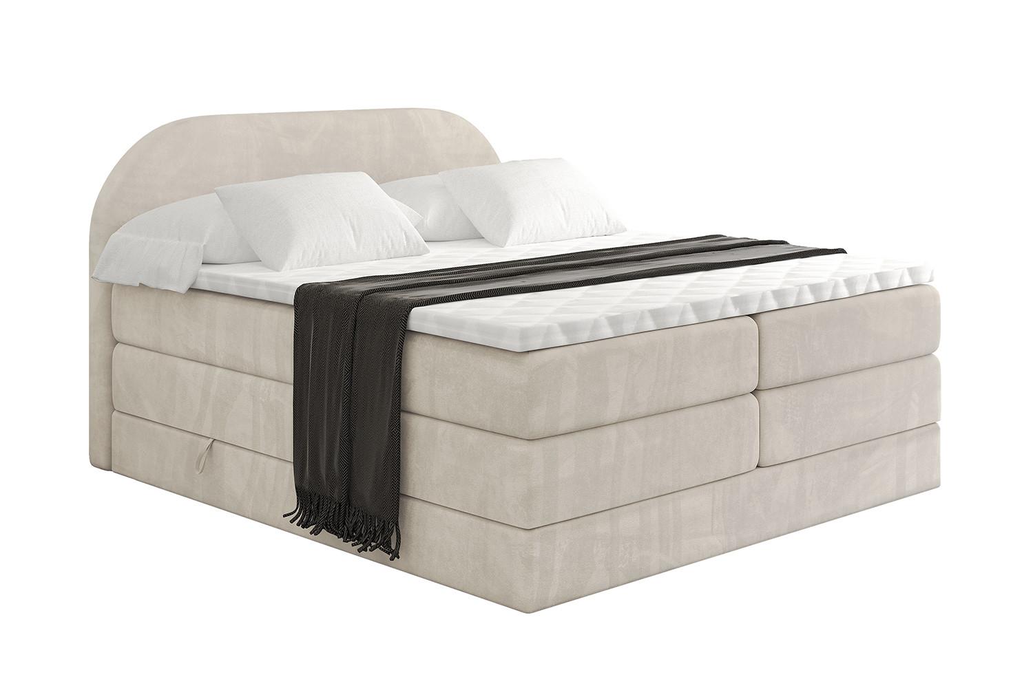 BOXSPRINGBETT mit Matratze und Lattenrost - NOX KING-140x200 - Beige Casablanca - Beige, Holzwerkstoff (140/200cm) - ALTDECOR