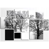 FOTOTAPETE Abstrakt Geometrisch Grau 200x140 cm - Multicolor, Papier (200/140cm) - Wallarena